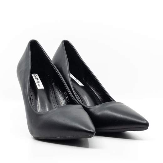 Décolleté nere tacco alto a punta nera ecopelle