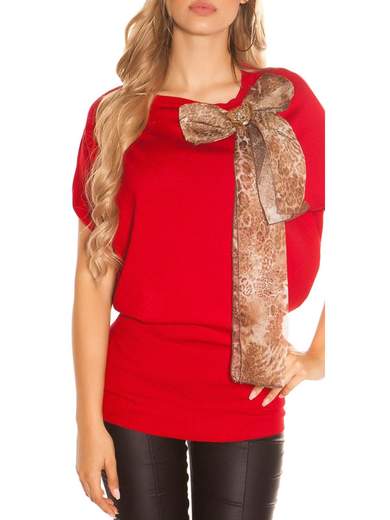 Maglia lunga con fiocco cucito a mano – Eleganza e comfort quotidiano