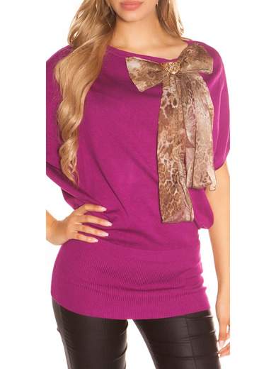 Maglia lunga con fiocco cucito a mano – Eleganza e comfort quotidiano
