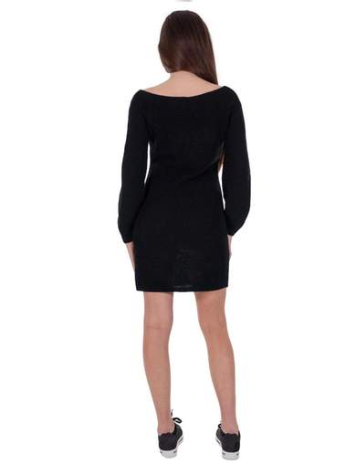 RINASCIMENTO Maxi Maglia Vestito In Cotone A Coste Con Maniche A Palloncino