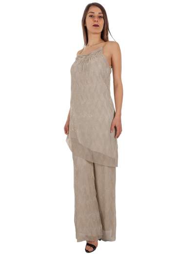 SISTE'S Pantalone E Top Elegante Vita Alta Palazzo Coordinato