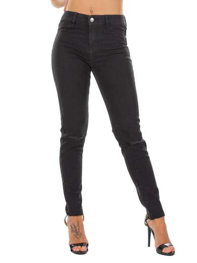 STRABELLO Jeans Strappati Ginocchia Donna a Sigaretta Estivo Slim Fit