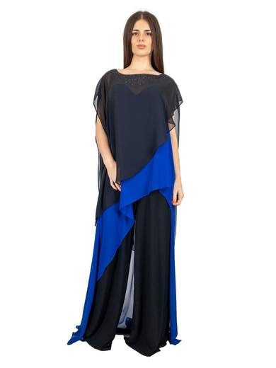 Tuta elegante per cerimonia jumpsuit taglie comode bicolore