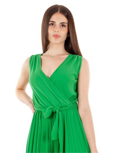 CARMEN Tuta Elegante Jumpsuit Intera Donna Pantalone Palazzo Plisse