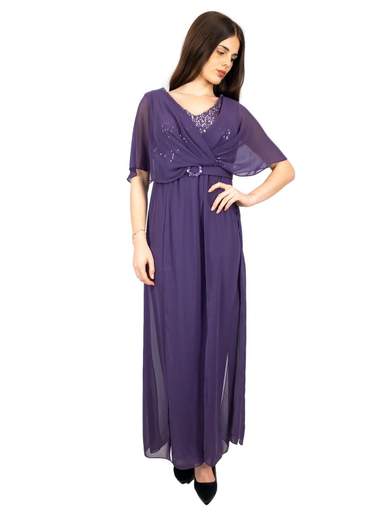 JEAN CRYÒ Tuta Elegante Per Cerimonia Jumpsuit Con Volant In Chiffon