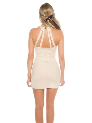 KOUCLA Vestito Corto A Tubino Da Sera Scollo Americano Schiena Scoperta