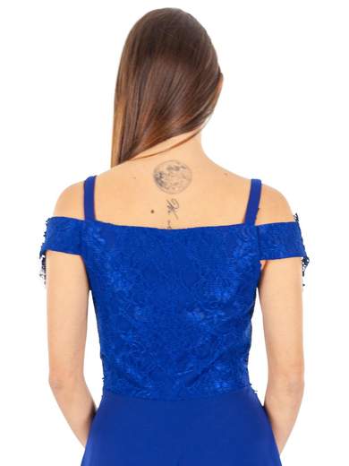 Abito da cerimonia lungo donna con scollo omerale elegante