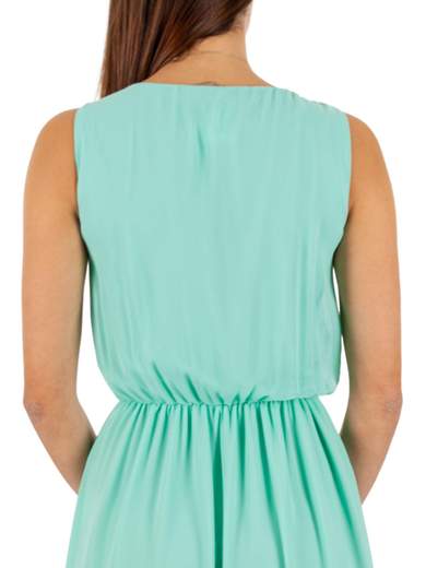 Abito lungo elegante cerimonia in chiffon con collana