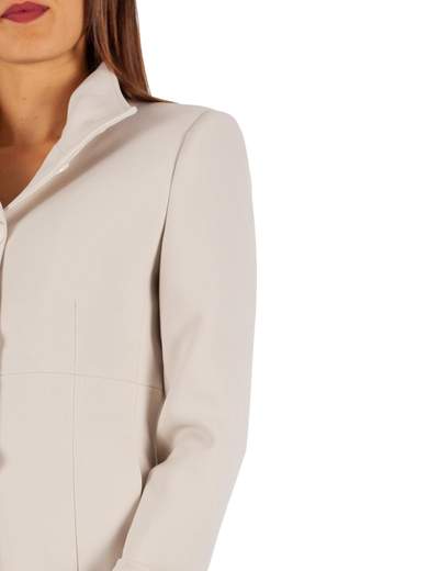 Cappotto Donna Corto Sciancrato Elegante con Collo Alto