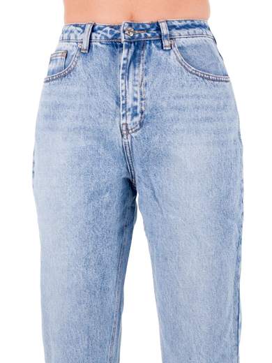 Jeans Boyfriend Donna Vita Alta Larghi Cropped Miss Bonbon