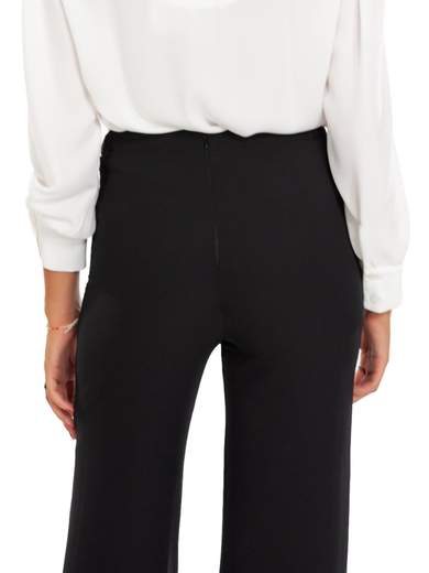 Pantalone elegante a vita alta largo in chiffon