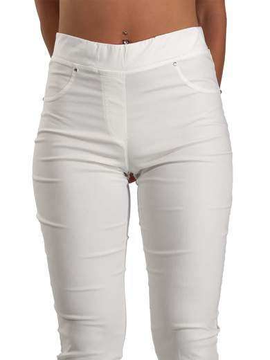 Pantaloni Leggeri in Bengalina Taglie Forti con Spacco