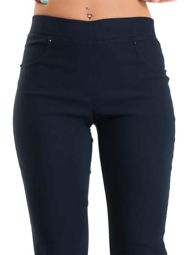 Pantaloni Leggeri in Bengalina Taglie Forti con Spacco