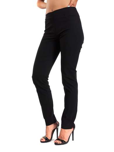 Pantaloni Leggeri in Bengalina Taglie Forti con Spacco