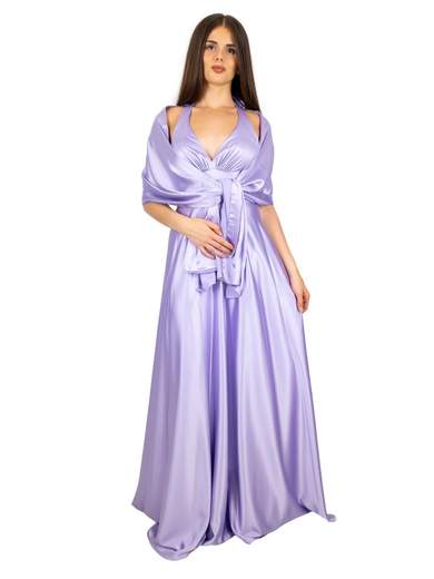 ALLURE Abito Lungo Cerimonia Donna Stile Impero Elegante In Raso