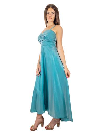 Vestito lungo elegante da cerimonia con spalline stile impero