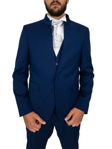 MARCEL MOREL Abito Uomo Elegante Giovanile Collo Coreana Completo Slim Fit Drop 8