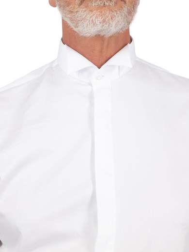 Camicia bianca uomo elegante collo diplomatico con gemelli