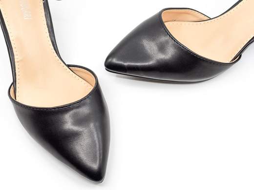 Décolleté con tacco largo e basso da cerimonia con cinturino