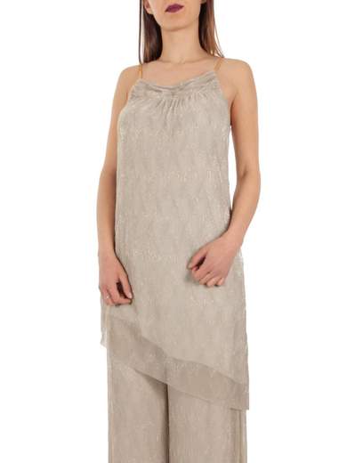 SISTE'S Pantalone E Top Elegante Vita Alta Palazzo Coordinato