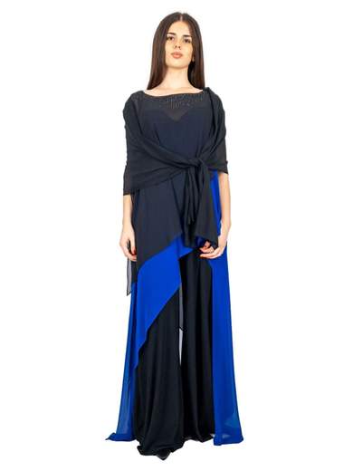Tuta elegante per cerimonia jumpsuit taglie comode bicolore
