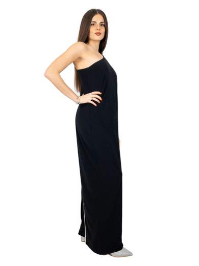 Tuta elegante per cerimonia jumpsuit monospalla con strass