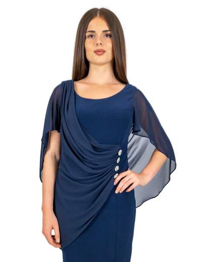 Tubino da cerimonia in chiffon con dettagli gioiello – Eleganza e raffinatezza