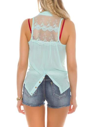 Camicetta Senza Maniche Con Fiocco Spalle Scoperte Estiva