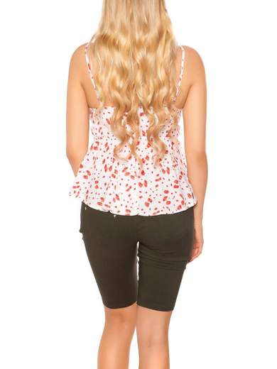 KOUCLA Top Scollatura A Cuore Corto Donna Per Ragazze Fiori Estivo