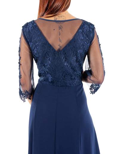 Abito Cerimonia Donna Corto Elegante con Pizzo e Strass
