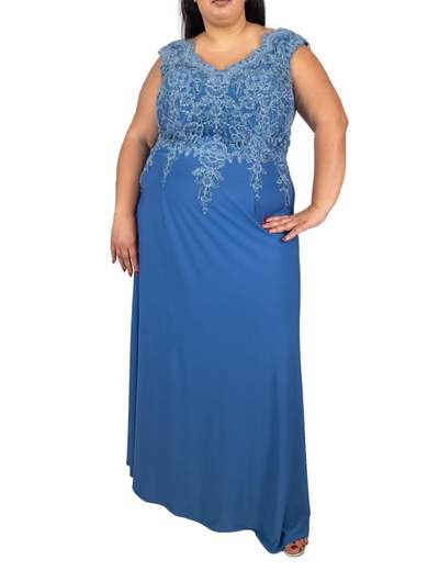 Abito stile impero taglie forti lungo elegante da cerimonia