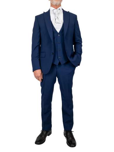 Abito uomo cerimonia slim fit con gilet Drop 7 fresco lana