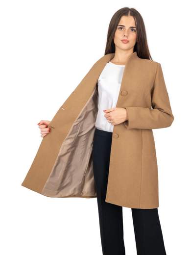 Cappotto donna elegante curvy invernale misto lana