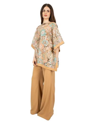 ALLURE Completo Pantalone Donna Elegante Blusa E Top Per Matrimonio