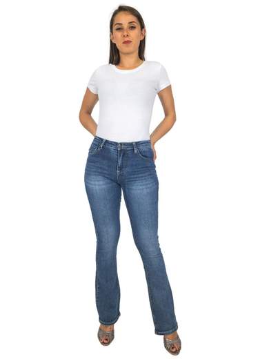 MISS BONBON Jeans A Zampa Donna Push Up Bootcut Scampanati Elasticizzati