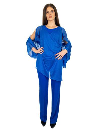 JEAN CRYÒ Pantaloni E Casacca Eleganti Per Cerimonia Con Stola