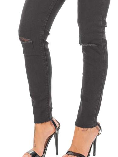 STRABELLO Jeans Strappati Ginocchia Donna a Sigaretta Estivo Slim Fit