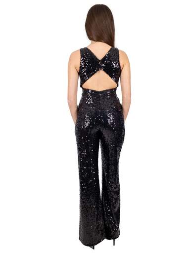 Tuta elegante donna jumpsuit da cerimonia in paillettes