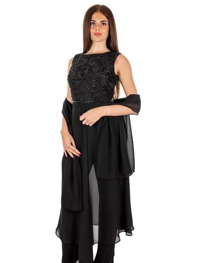Sologioie Tuta Elegante Per Cerimonia Jumpsuit Intera Completa Con Stola