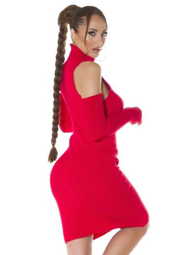 KOUCLA Abito Sexy in Maglia Fine con Guanti e Collo Alto 0000PU6812