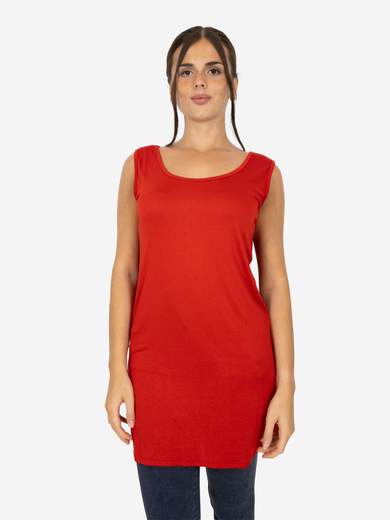 Women's long curvy basic tank top in stretch viscose – One size