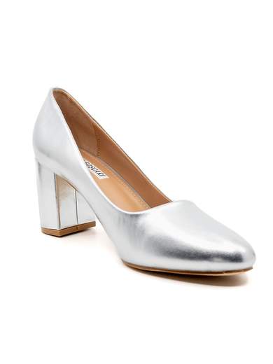 Décolleté Argento Tacco Largo 7 cm Eleganti e Comode