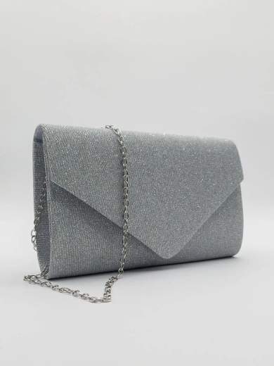 Pochette da Cerimonia Argento con Catenella