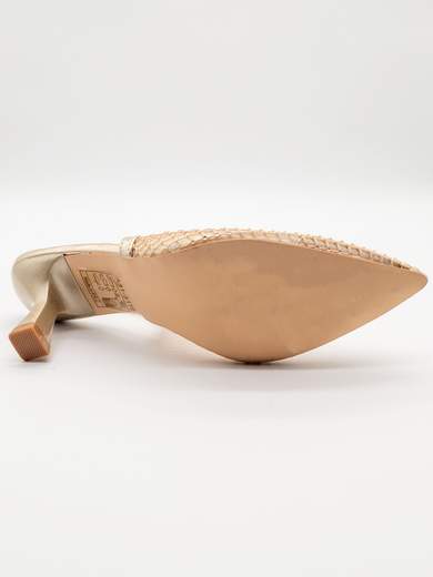 Slingback Oro a Rete con Strass e Tacco a Clessidra 7,5 cm