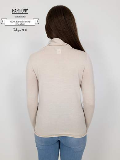 BLUE JOINT Maglia Lana Merino Extrafine A Dolcevita Donna Made In Italy