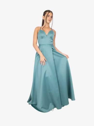 Abito lungo da cerimonia con spacco e stola – Eleganza minimal