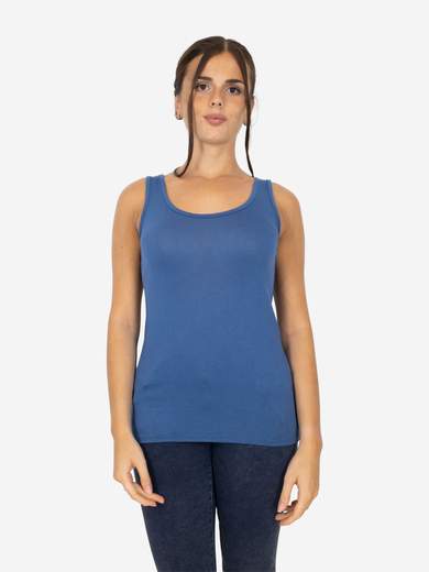 Slim Fit Women’s Tank Top with Wide Straps in Stretch Viscose