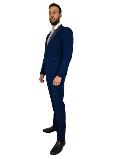 MARCEL MOREL Smoking Uomo Drop 8 Slim Fit con Revers in Raso AB0210-AY259AFIL-D8