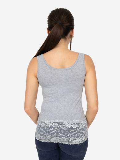 Canotta Donna Slim Fit con Pizzo in Fondo – Modello Corto Elasticizzato