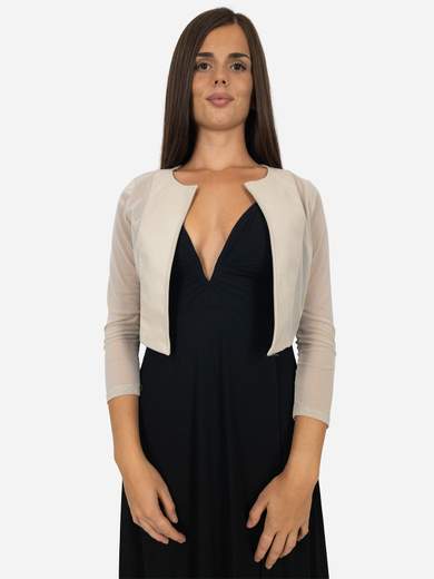 NEW COLLECTION Coprispalle Cerimonia Aperto Donna in Tulle Stretch ed Ecopelle Slim Fit ODPM01-980-2